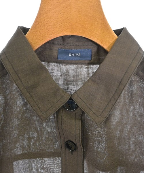 SHIPS（シップス）カジュアルシャツ 茶 サイズ:36(S位) レディース/2200651904018