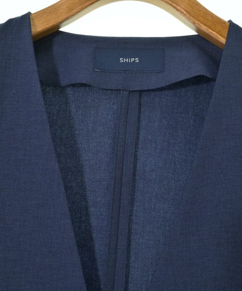 SHIPS（シップス）ノーカラージャケット 紺 サイズ:38(M位) レディース/2200660642024