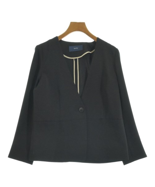 SHIPS(シップス)ノーカラージャケット 黒 サイズ:36(S位)/2200662447047