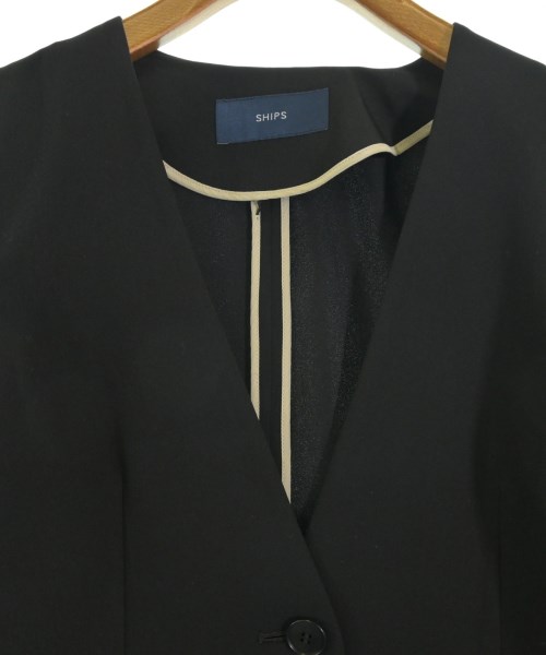 SHIPS（シップス）ノーカラージャケット 黒 サイズ:36(S位) レディース/2200662447047