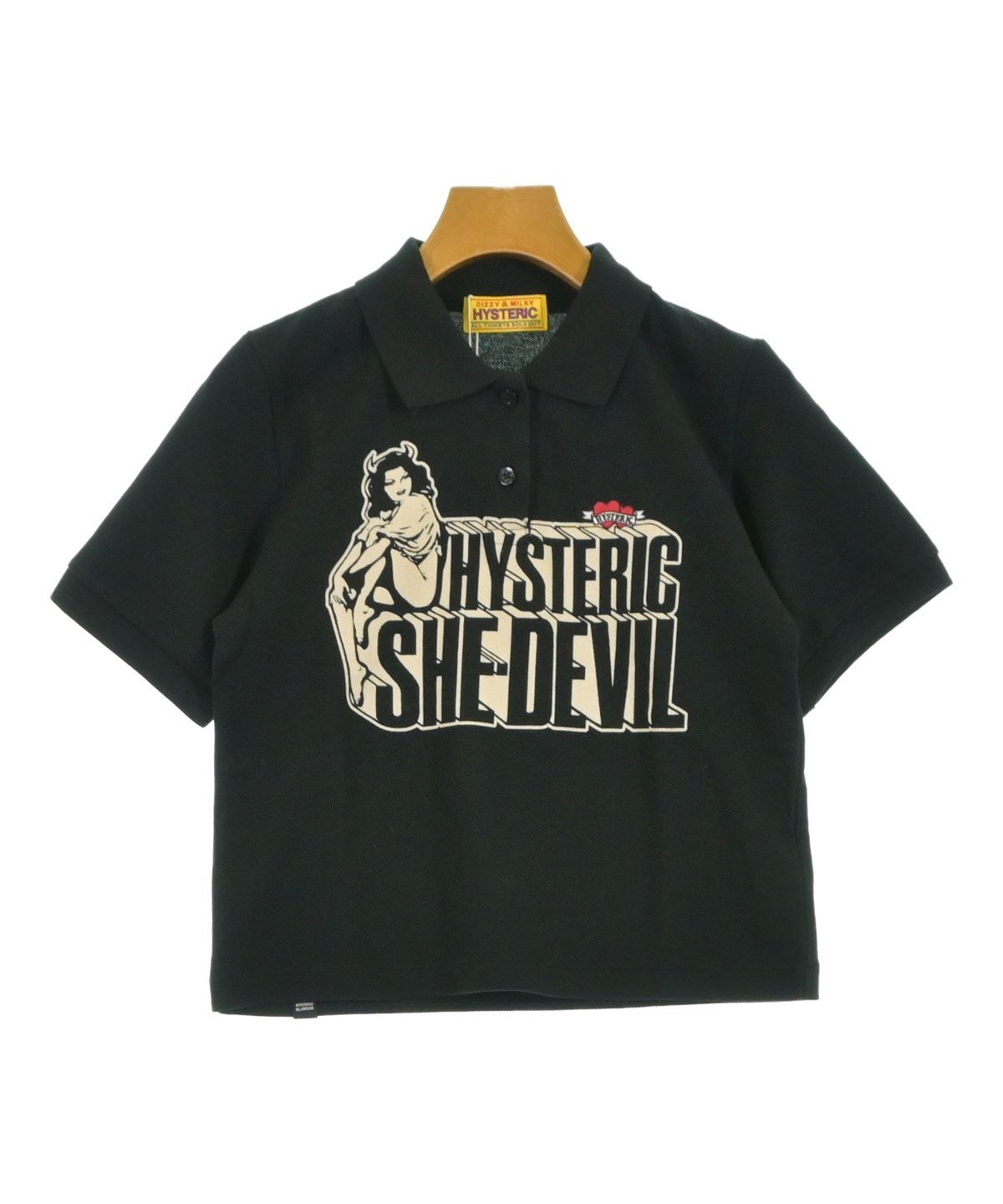 HYSTERIC GLAMOUR ポロシャツ HYSTERIC GLAMOUR - SHE DEVIL ポロシャツ / ブラック | Tempt