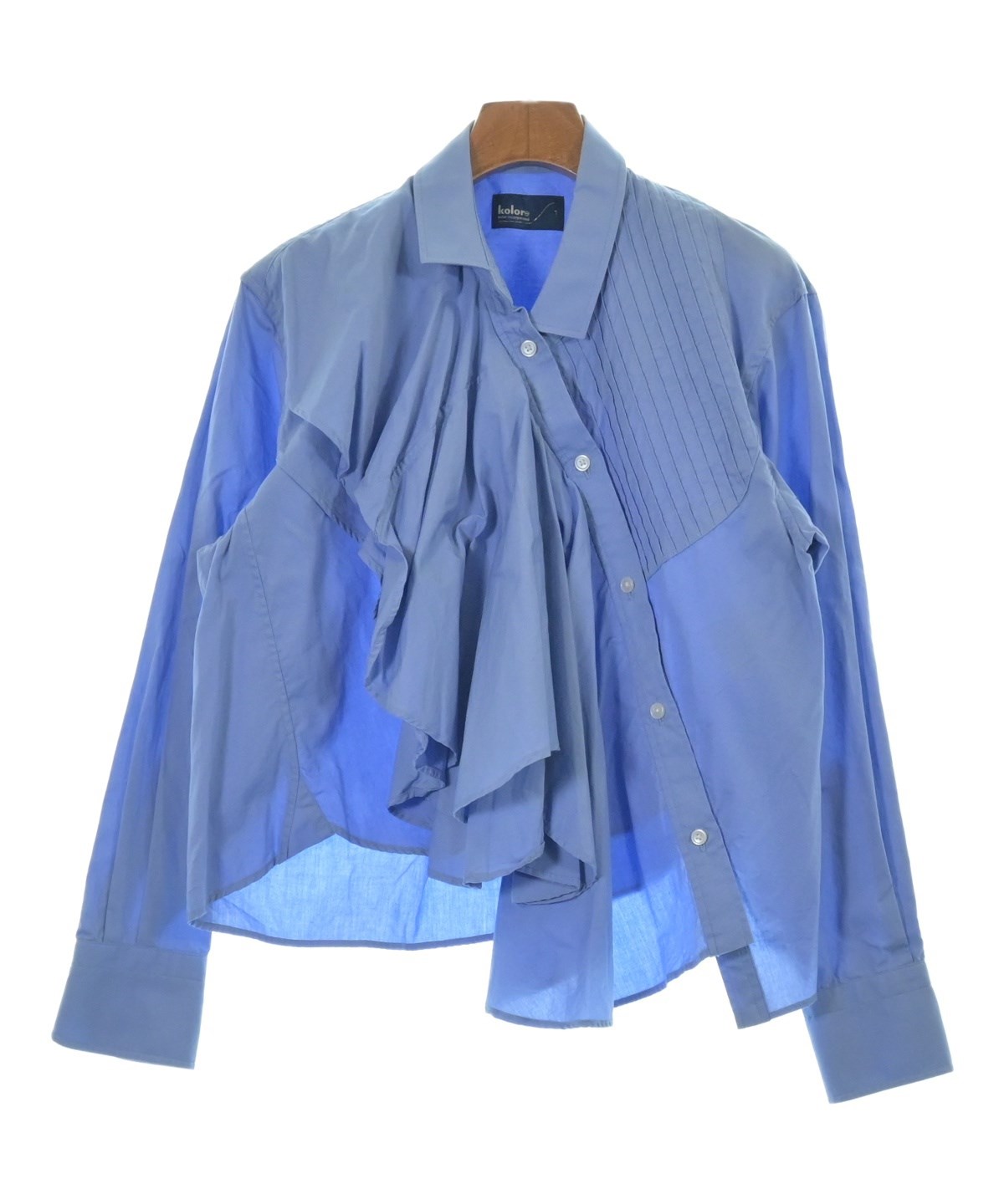 kolor カラー カジュアルシャツ レディース 【古着】【中古】 kolor（カラー）ブラウス 青 サイズ:1(S位) レディース/2200642430090