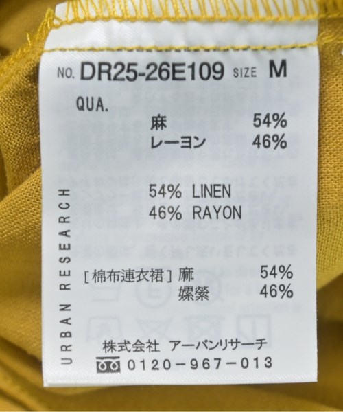 URBAN RESEARCH DOORS（アーバンリサーチドアーズ）ワンピース 黄 サイズ:M レディース/2200696992025