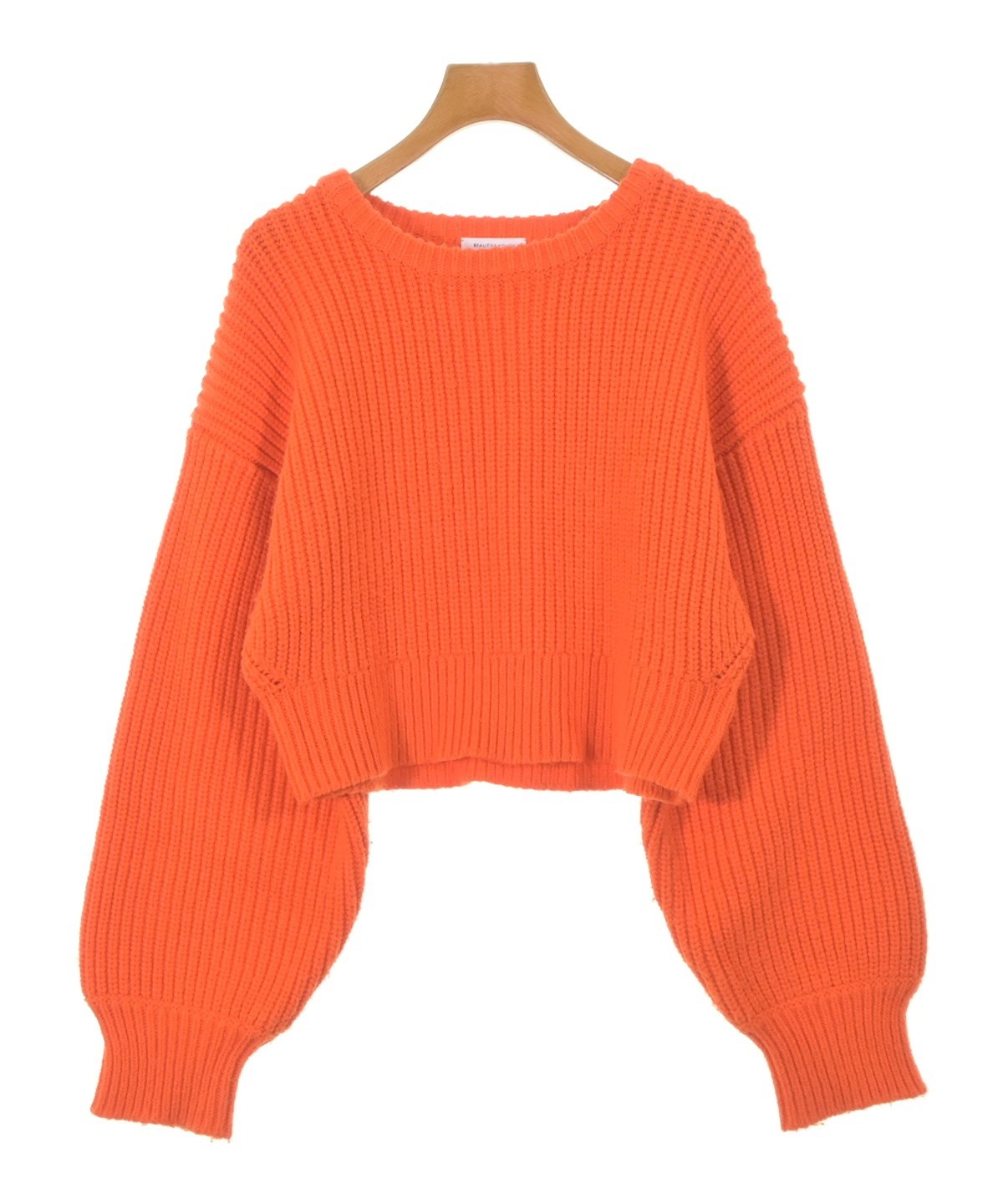 ビューティーアンドユース ニット 新品 クルーネック アローズ 赤 オレンジ BEAUTY&YOUTH UNITED ARROWS（ビューティーアンドユースユナイテッド