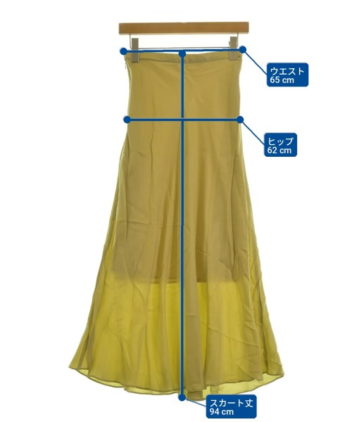 BEAUTY&YOUTH UNITED ARROWS（ビューティーアンドユースユナイテッドアローズ）ロング・マキシ丈スカート 黄 サイズ:S レディース/2200721010052