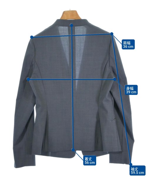 green label relaxing（グリーンレーベルリラクシング）ノーカラージャケット グレー サイズ:36(S位) レディース/2200668973021