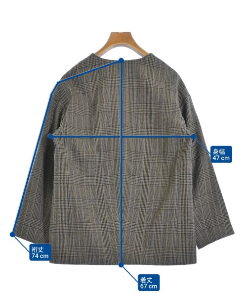 green label relaxing（グリーンレーベルリラクシング）ノーカラージャケット 茶 サイズ:36(S位) レディース/2200677801148