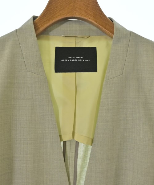 green label relaxing（グリーンレーベルリラクシング）ノーカラージャケット カーキ サイズ:40(M位) レディース/2200656658015