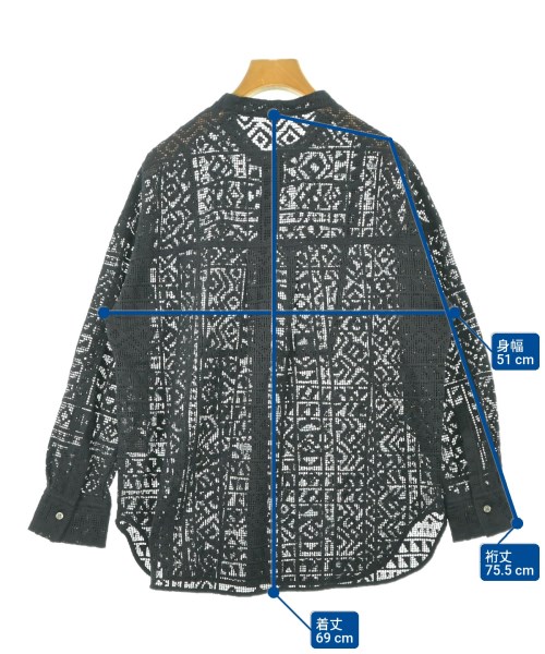 green label relaxing（グリーンレーベルリラクシング）カジュアルシャツ 黒 サイズ:F レディース/2200614680508