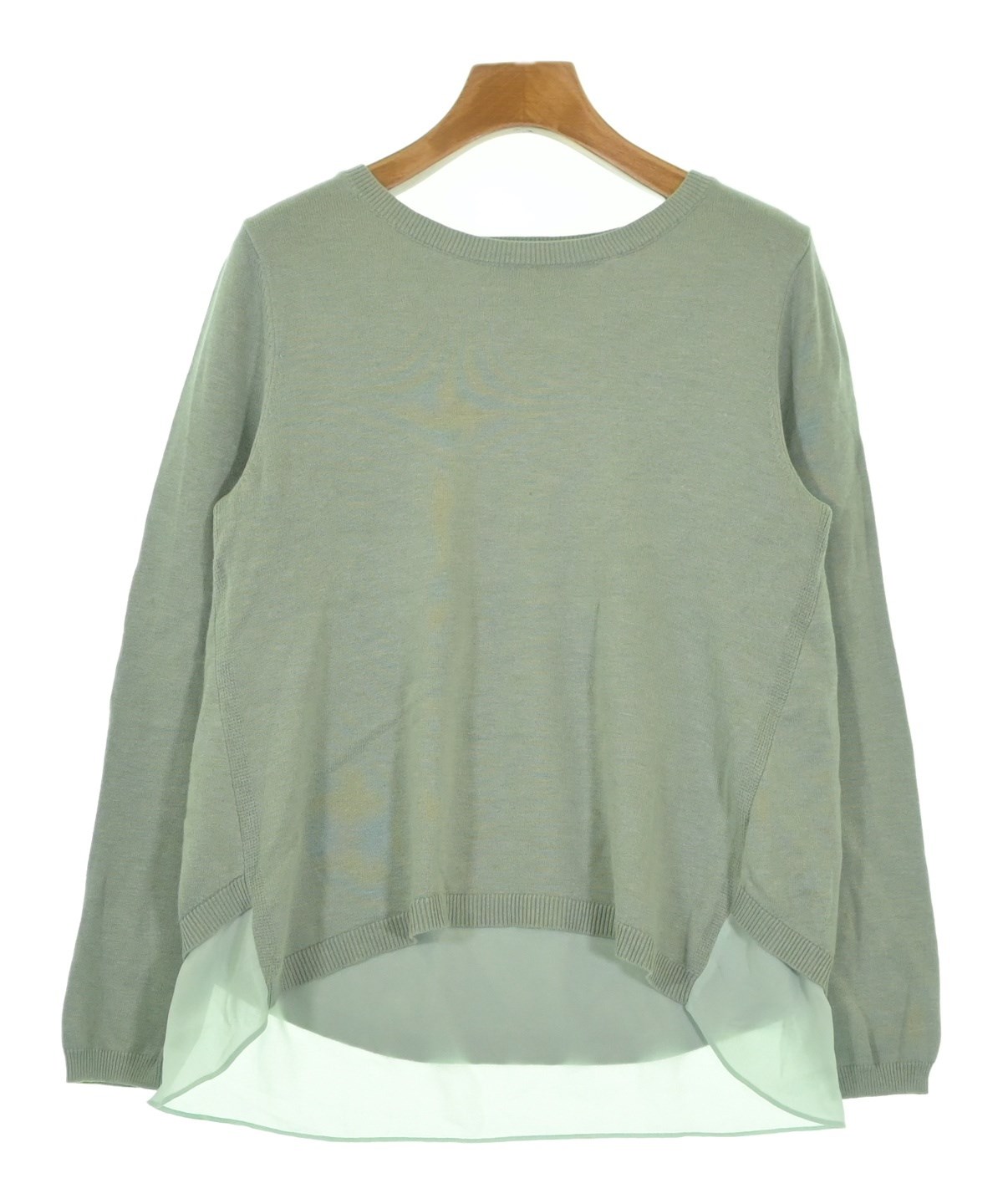 ニット　green label relaxing セール】コットン シルク ミックス インレイ クルーネック ニット