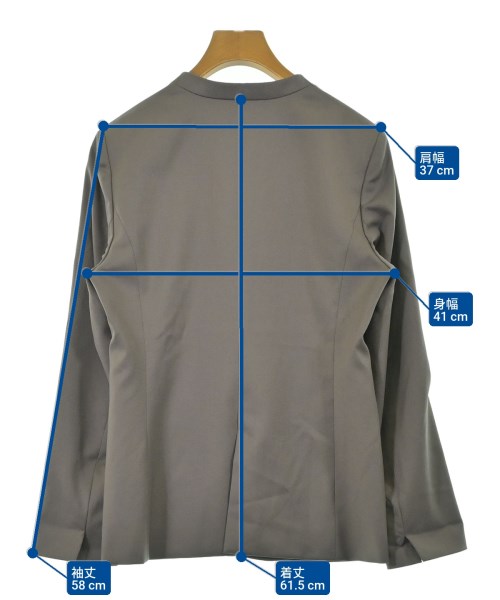 green label relaxing（グリーンレーベルリラクシング）ノーカラージャケット グレー サイズ:38(M位) レディース/2200663200030