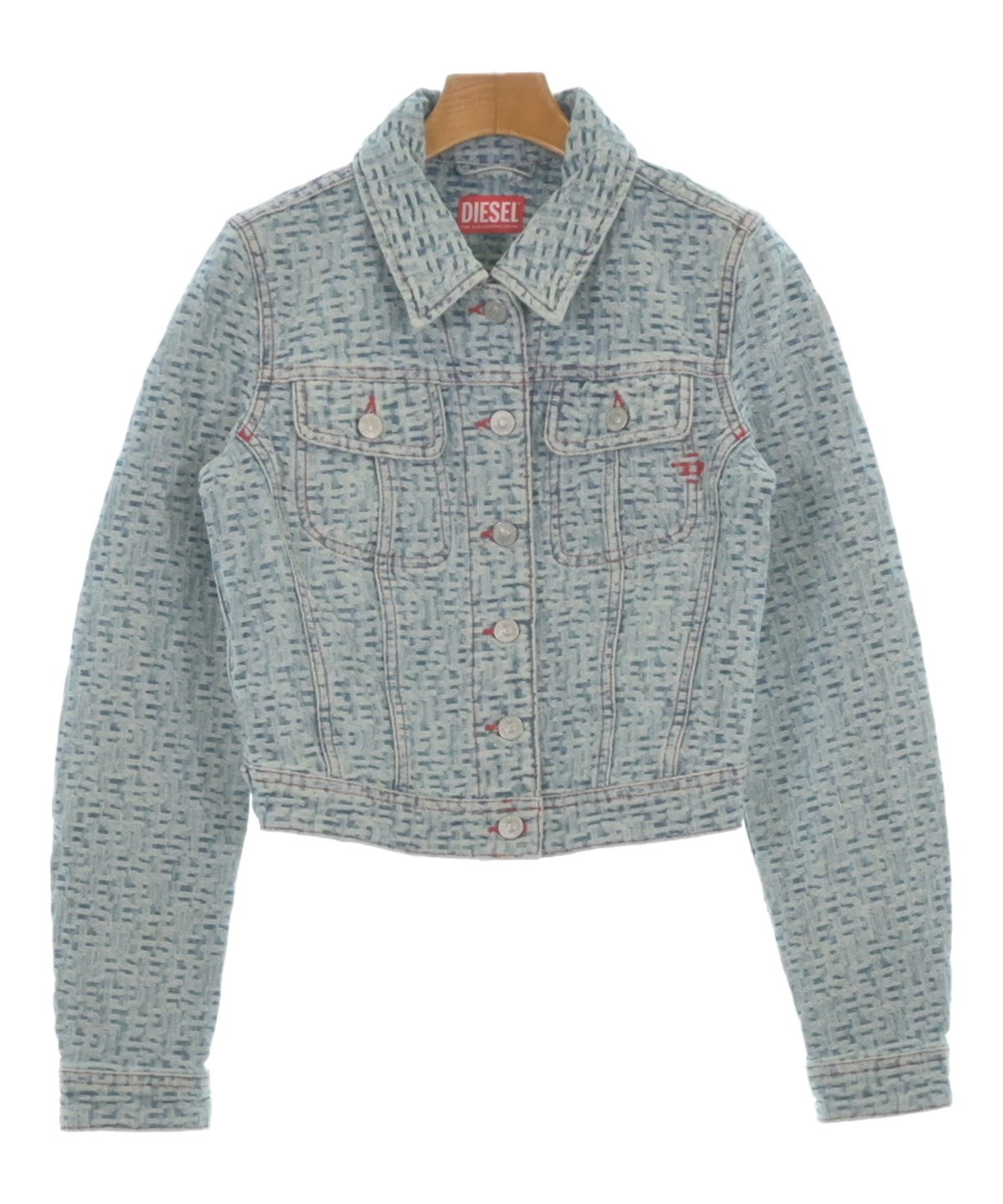 【未使用タグ付き❤️】ディーゼル❣️デニムジャケット オーバーサイズ チェック柄 DIESEL（ディーゼル）デニムジャケット 青 サイズ:XS レディース