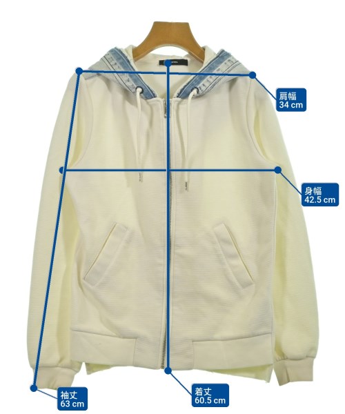 DIESEL（ディーゼル）パーカー 白 サイズ:XS レディース/2200636427259