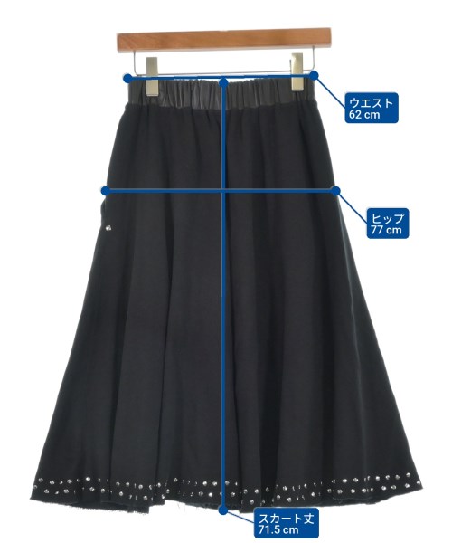 DIESEL（ディーゼル）ひざ丈スカート 黒 サイズ:XS レディース/2200628934048