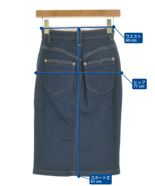 DIESEL（ディーゼル）ひざ丈スカート 紺 サイズ:23(XS位) レディース/2200606293037