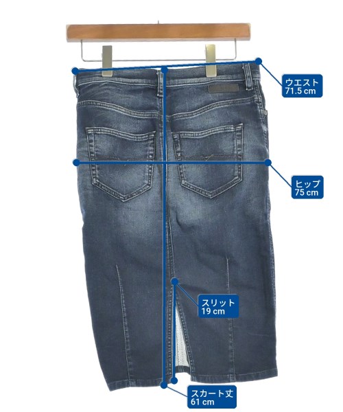 DIESEL（ディーゼル）ひざ丈スカート 紺 サイズ:27(M位) レディース/2200669771251