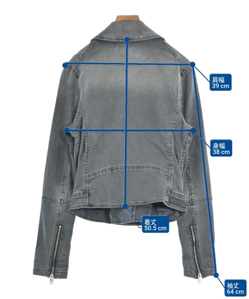 DIESEL（ディーゼル）ライダース グレー サイズ:XS レディース/2200669470055