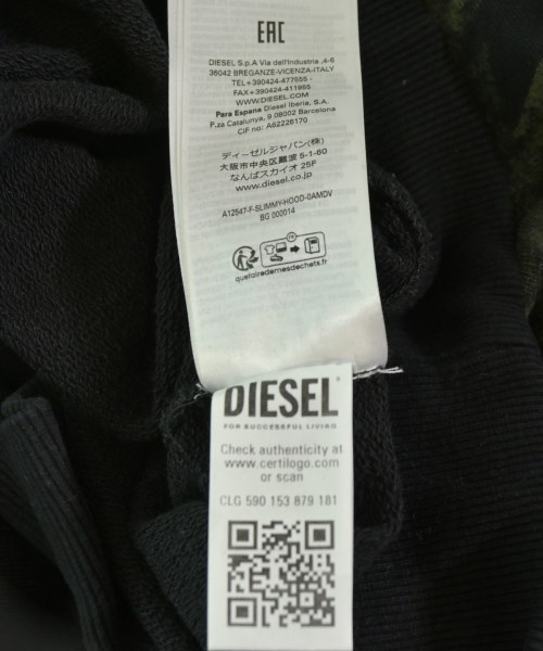 DIESEL（ディーゼル）パーカー 黒 サイズ:M レディース/2200691103204