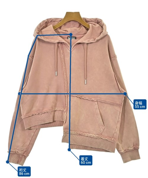 DIESEL（ディーゼル）パーカー ピンク サイズ:XS レディース/2200723576020