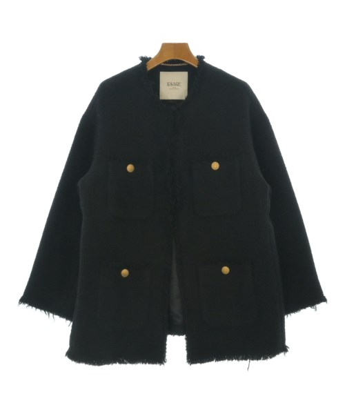 JOURNAL STANDARD L'ESSAGE(ジャーナルスタンダードレサージュ)ノーカラージャケット 黒 サイズ:F/2200653303031