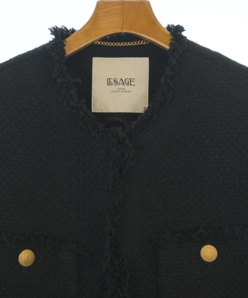 JOURNAL STANDARD L'ESSAGE（ジャーナルスタンダードレサージュ）ノーカラージャケット 黒 サイズ:F レディース/2200653303031