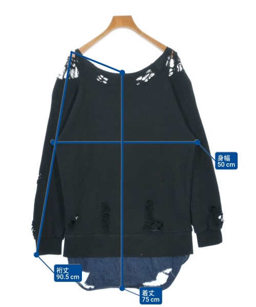 MIHARA YASUHIRO（ミハラヤスヒロ）スウェット 黒 サイズ:38(M位) レディース/2200612351042