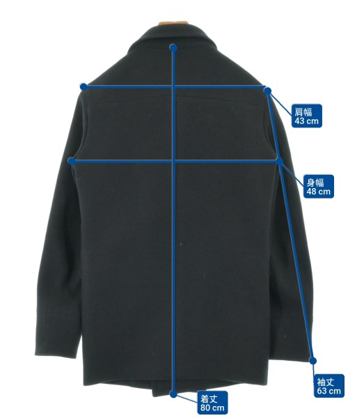 JUN HASHIMOTO（ジュンハシモト）ピーコート 黒 サイズ:3(L位) メンズ/2200619268046