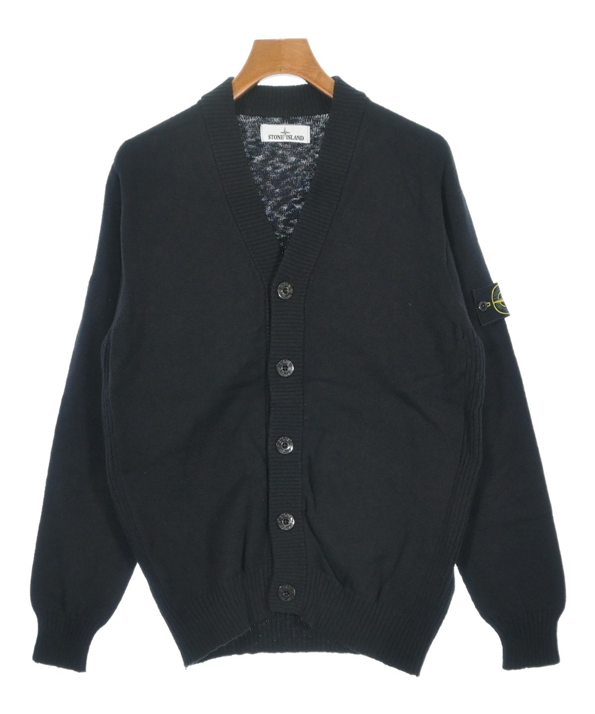 Stone  黒 フード付きカーディガン Size S STONE ISLAND（ストーンアイランド）カーディガン 黒 サイズ:L メンズ