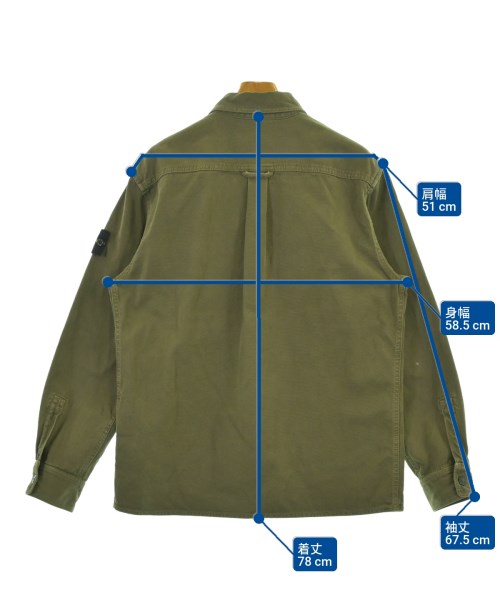 STONE ISLAND（ストーンアイランド）カジュアルシャツ カーキ サイズ:M メンズ/2200693311041