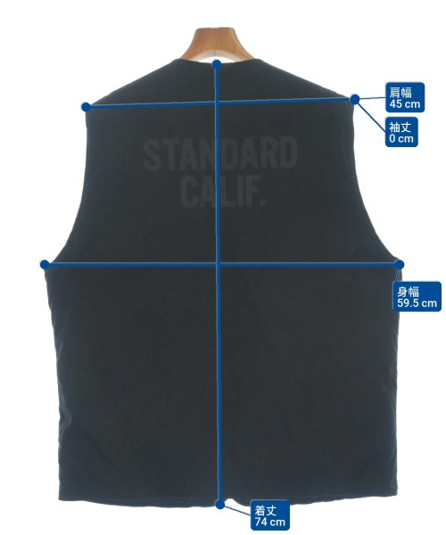 standard california（スタンダードカリフォルニア）ダウンジャケット/ダウンベスト 黒 サイズ:XL メンズ/2200622638119