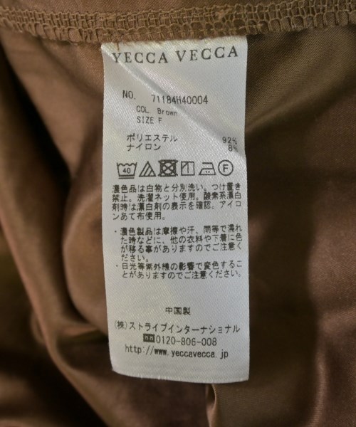 YECCA VECCA（イェッカヴェッカ）ワンピース 茶 サイズ:F レディース/2200715459058
