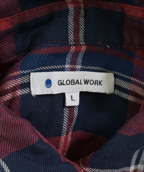 GLOBAL WORK（グローバルワーク）カジュアルシャツ 赤 サイズ:L メンズ/2200676909135