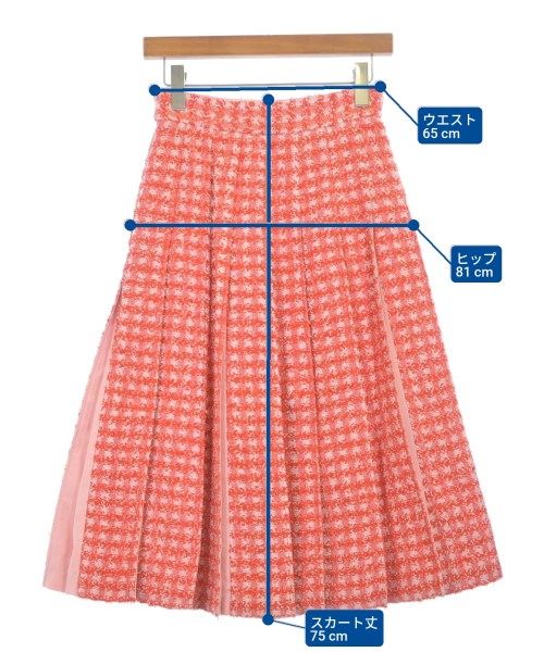 leur logette（ルルロジェッタ）ひざ丈スカート 赤 サイズ:0(XS位) レディース/2200627950131