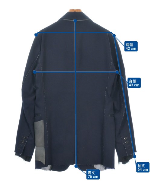 TAKAHIROMIYASHITATheSoloist.（タカヒロミヤシタザソロイスト）テーラードジャケット 紺 サイズ:44(S位) メンズ/2200621707038