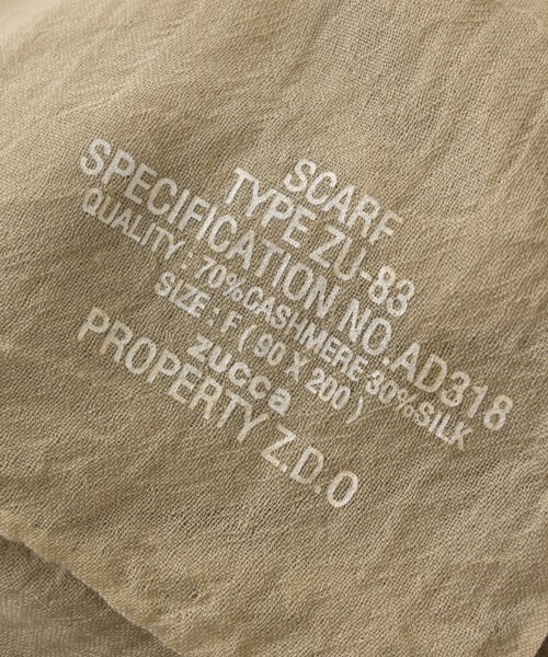 ZUCCa（ズッカ）ストール ベージュ サイズ:F レディース/2200707722542
