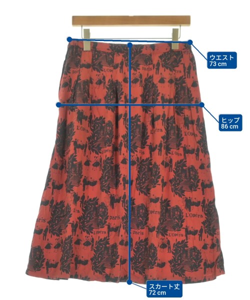 ZUCCa（ズッカ）ロング・マキシ丈スカート 赤 サイズ:M レディース/2200643770089