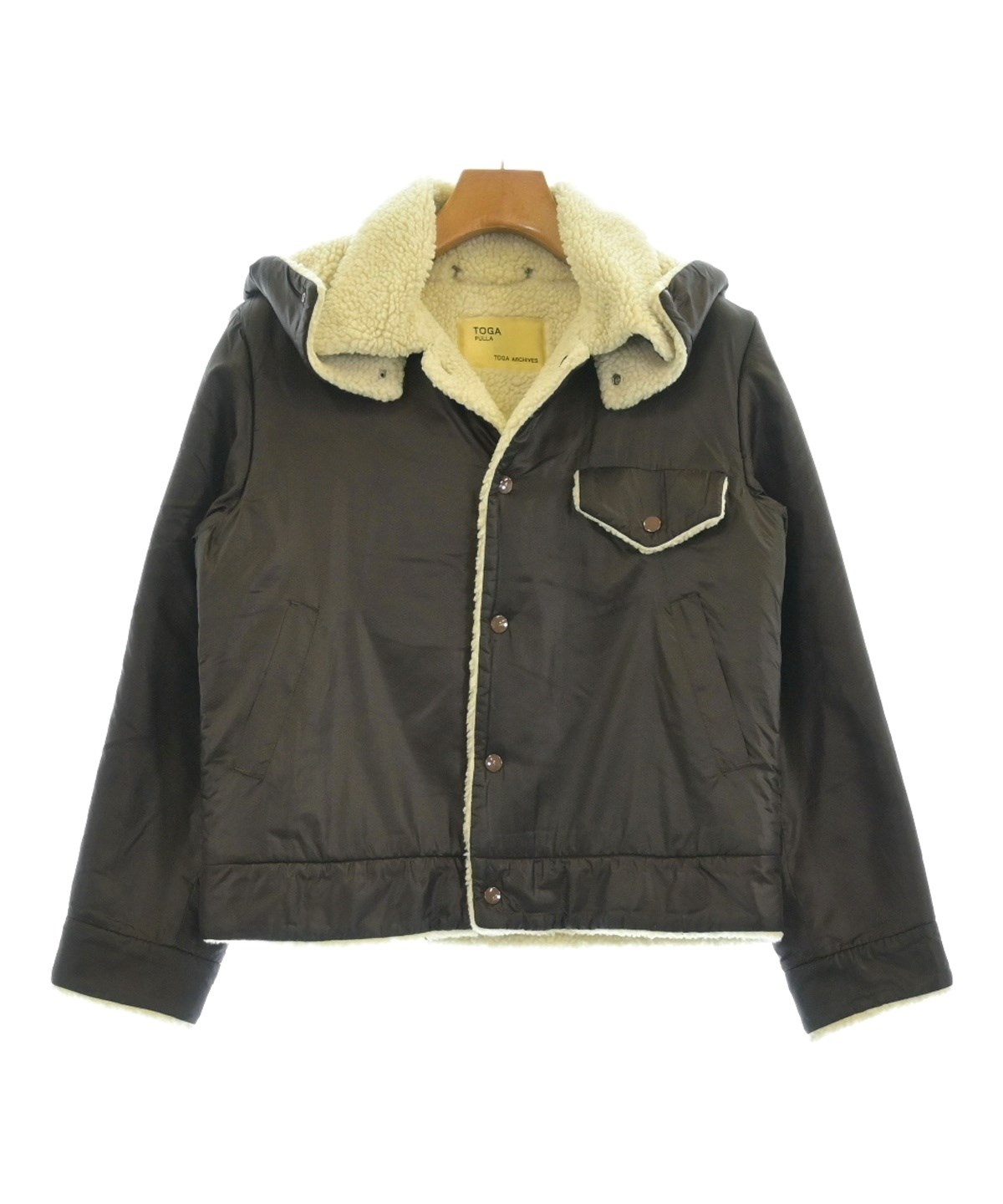 希少✨TOGA Wool mohair cape jacket ジレ リボン TOGA（トーガ）ブルゾン 茶 サイズ:M レディース/2200613494021