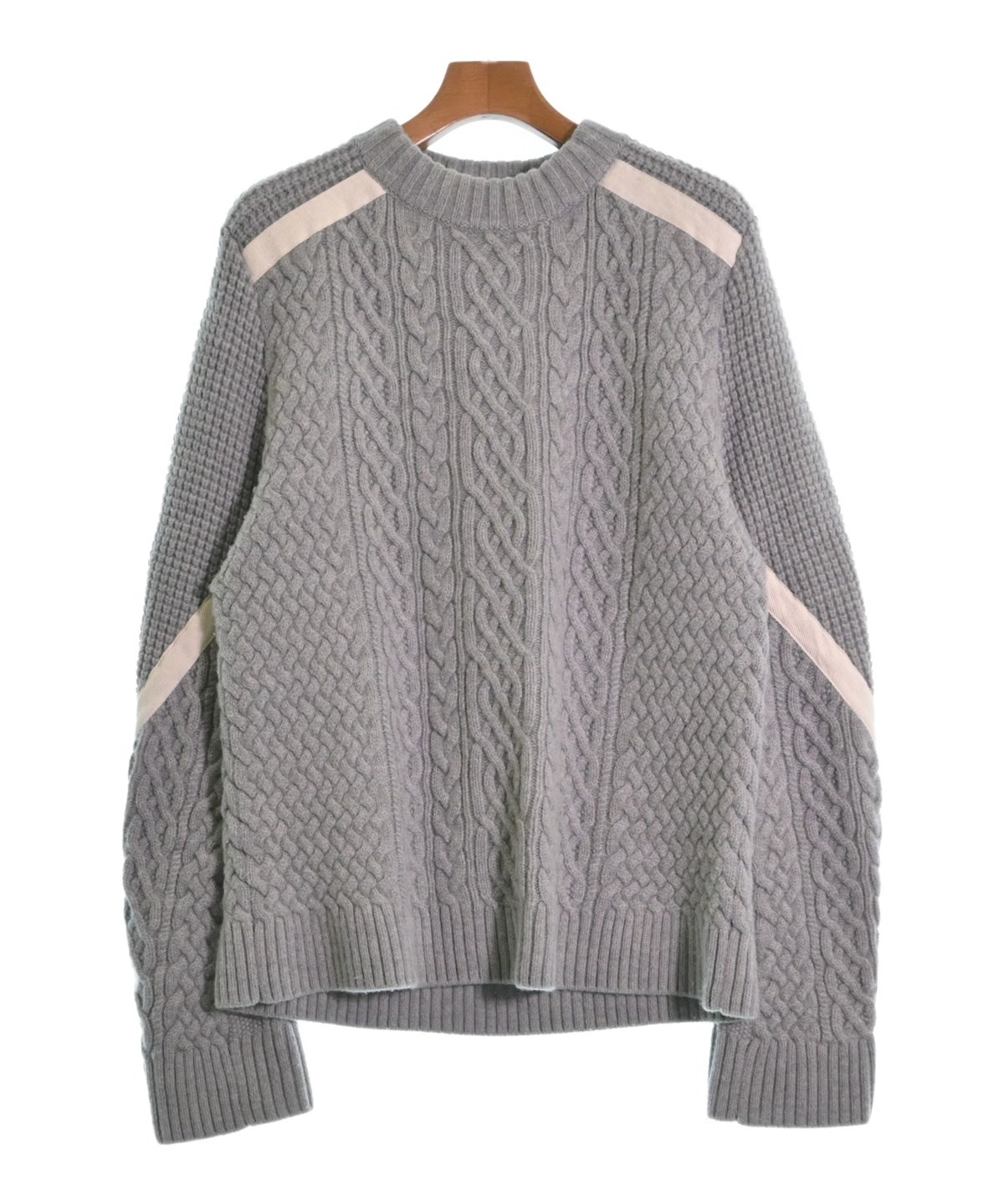 Sacai サカイ GEOMETRIC KNIT PULLOVER 22-02914M ジオメトリックニットプルオーバー グレー