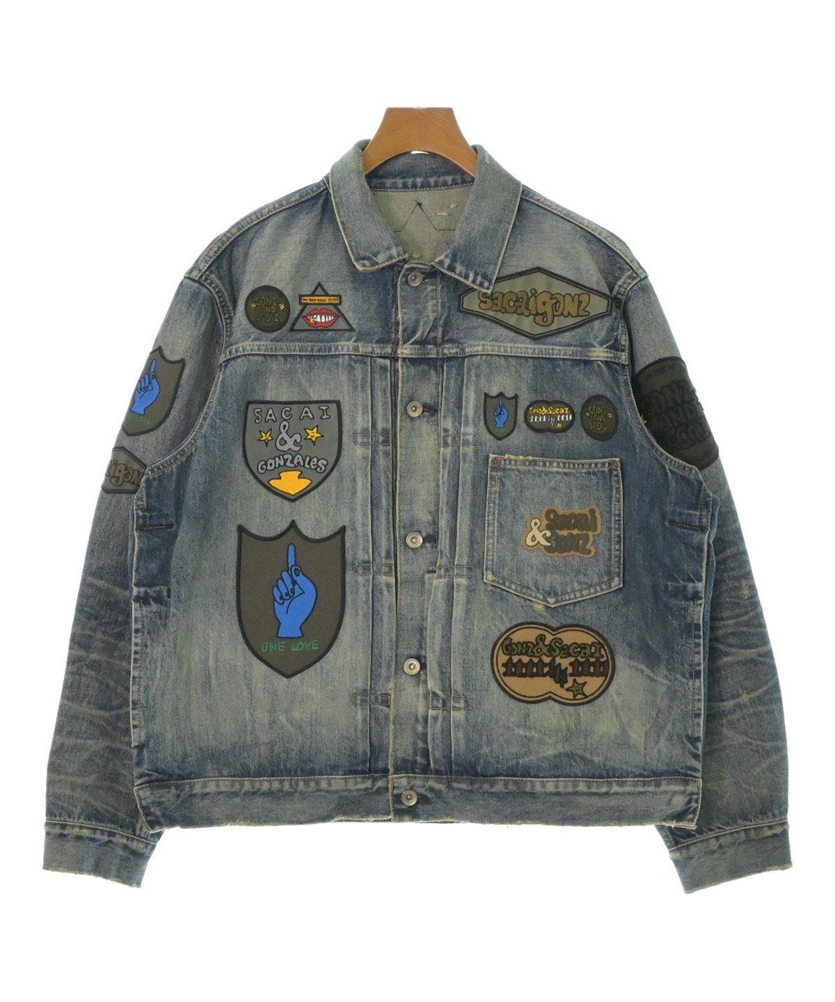 大特価 sacai（サカイ）デニムジャケット 紺 サイズ:1(S位) メンズ ジャケット・アウター