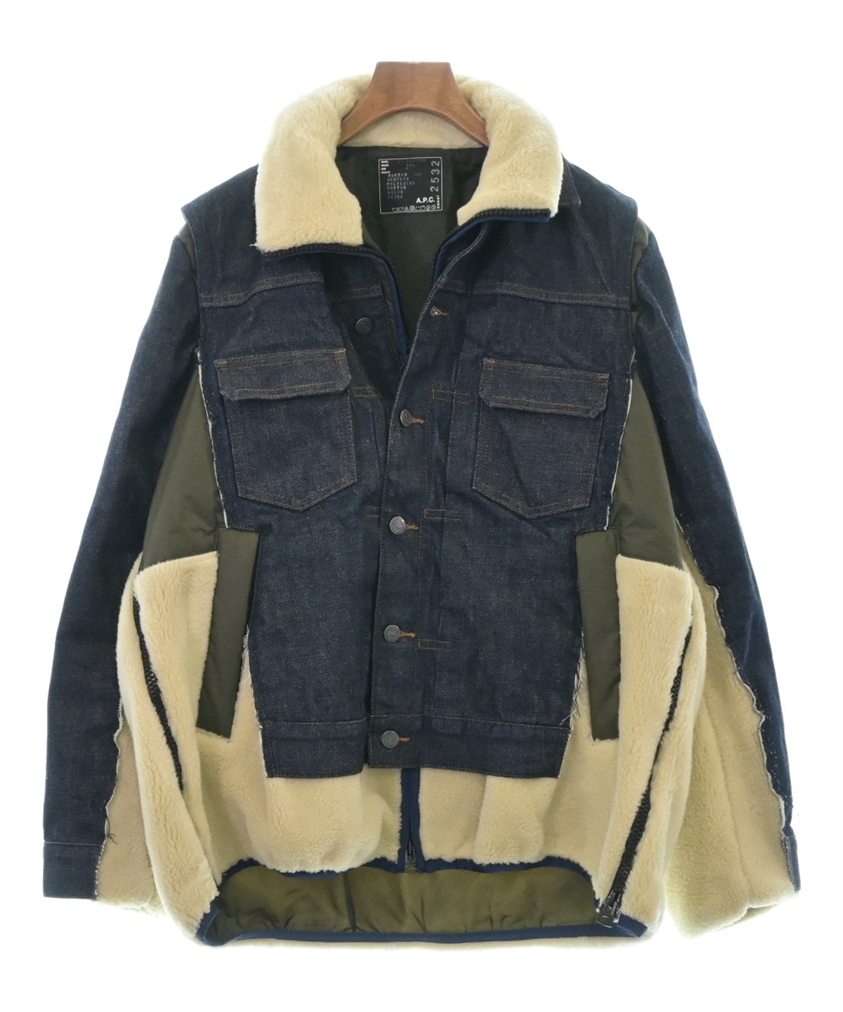 A.P.C × sacai デニムジャケット MA-1 気安い ドッキング