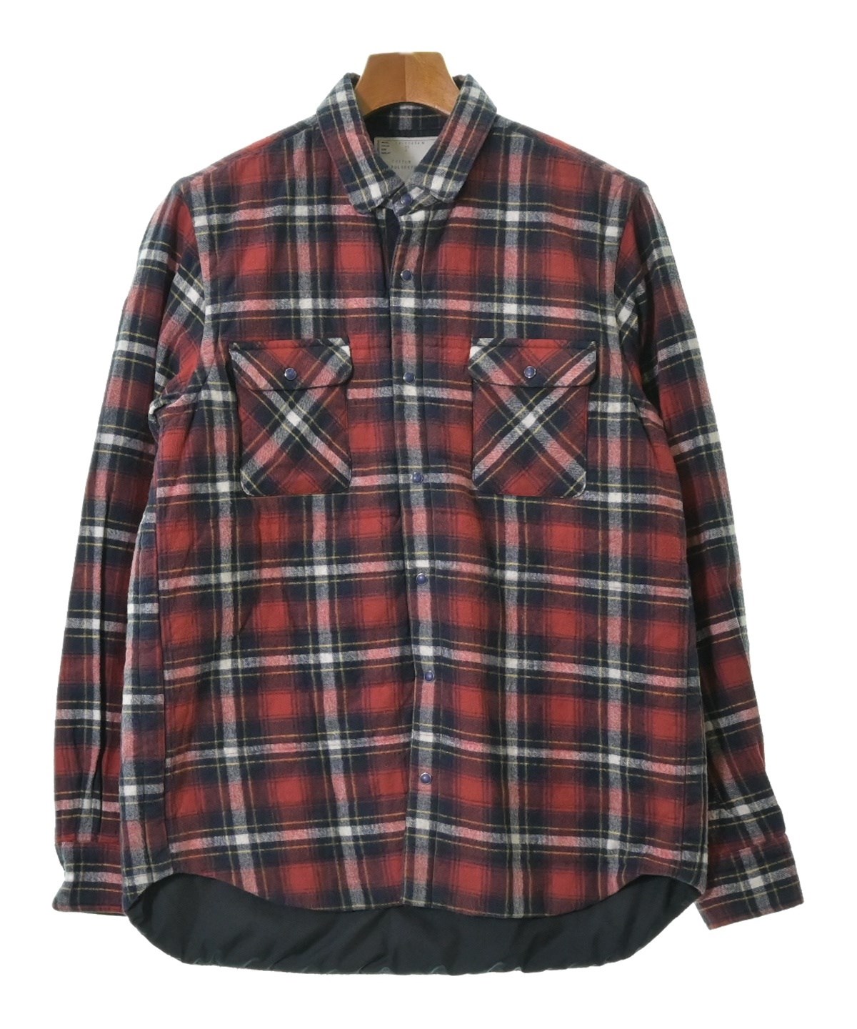 値引き！新品sacai 変形 フレア チェック シャツ レッド 2018SS 値引き！新品sacai 変形 フレア チェック シャツ レッド 2018SS