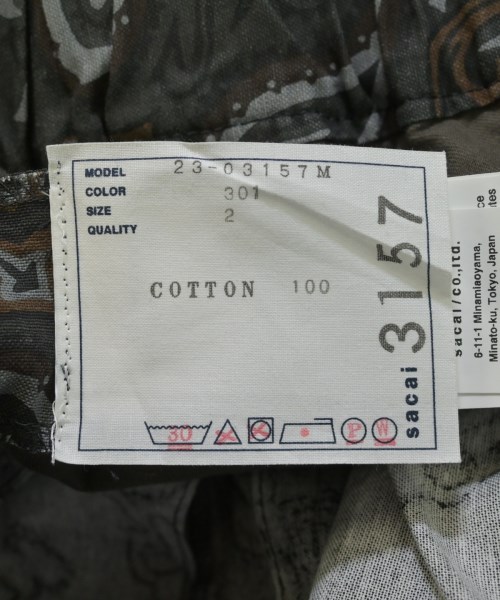 sacai（サカイ）ショートパンツ グレー サイズ:2(M位) メンズ/2200634961038