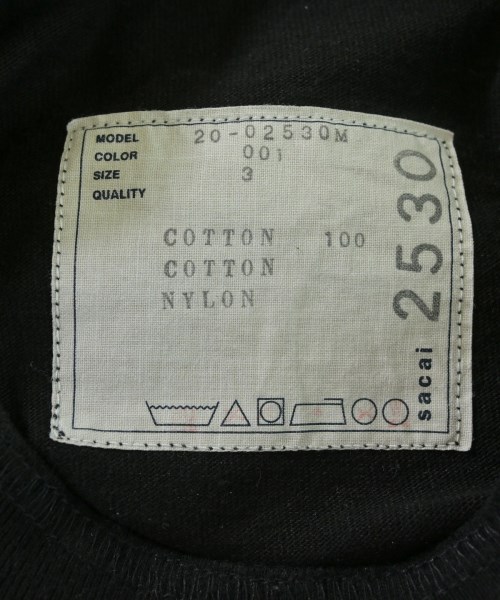 sacai（サカイ）Tシャツ・カットソー 黒 サイズ:3(L位) メンズ/2200636391154