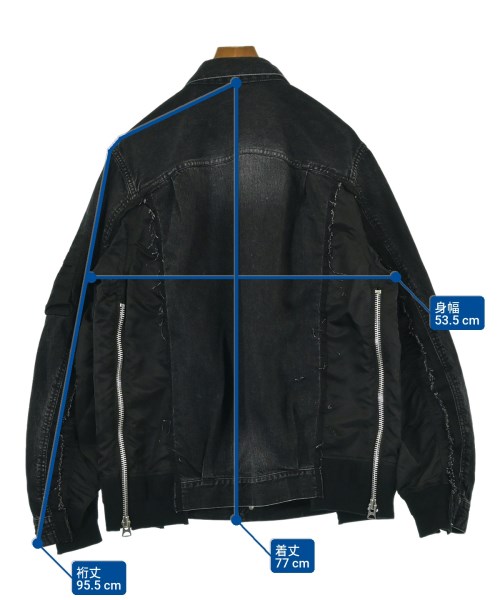 sacai（サカイ）デニムジャケット 黒 サイズ:3(L位) メンズ/2200622449029