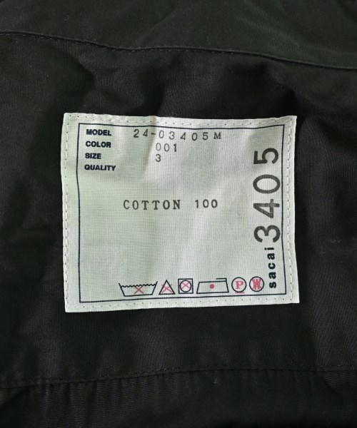 sacai（サカイ）カジュアルシャツ 黒 サイズ:3(L位) メンズ/2200622449036