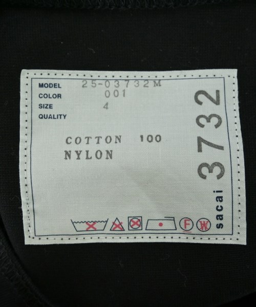 sacai（サカイ）Tシャツ・カットソー 黒 サイズ:4(XL位) メンズ/2200635635068