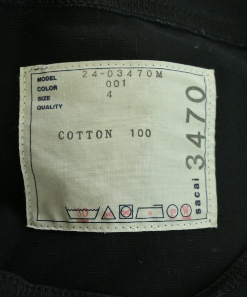 sacai（サカイ）Tシャツ・カットソー 黒 サイズ:4(XL位) メンズ/2200635635082