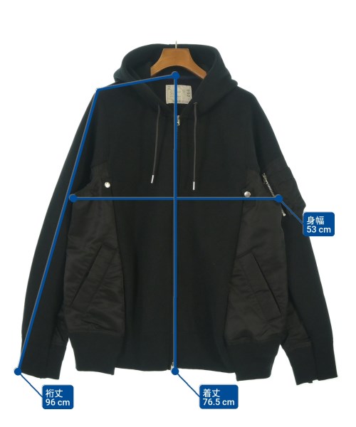 sacai（サカイ）パーカー 黒 サイズ:4(XL位) メンズ/2200639445021