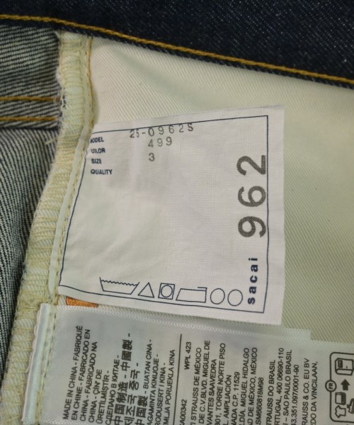 sacai（サカイ）デニムパンツ 紺 サイズ:3(L位) メンズ/2200641869037