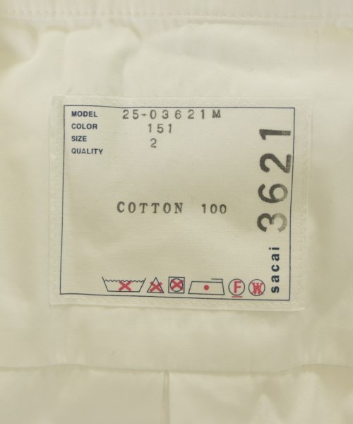 sacai（サカイ）カジュアルシャツ 白 サイズ:2(M位) メンズ/2200643268012